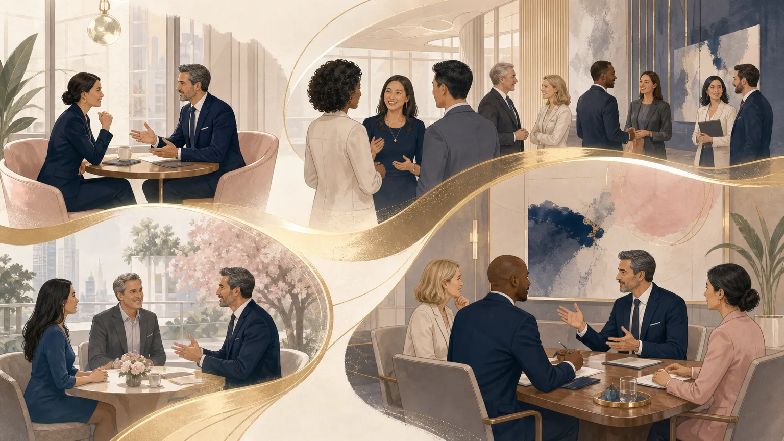 Lateral partner connecting with lawyers and business development professionals during the first 100 days at a new law firm.