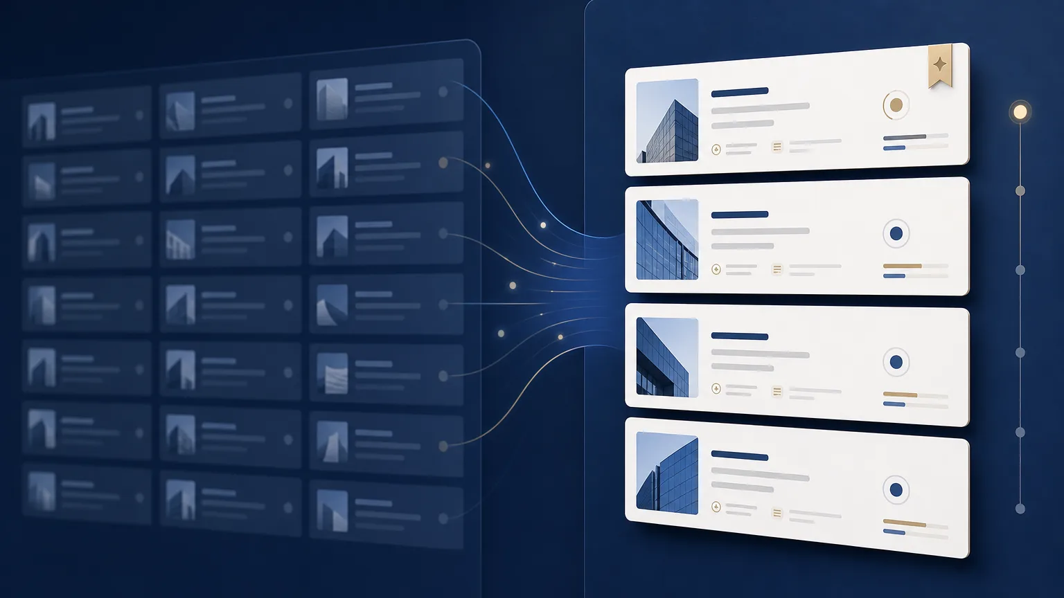 Legal business development intelligence interface illustrating how law firms identify promising prospects, evaluate relationships and prioritize new business opportunities