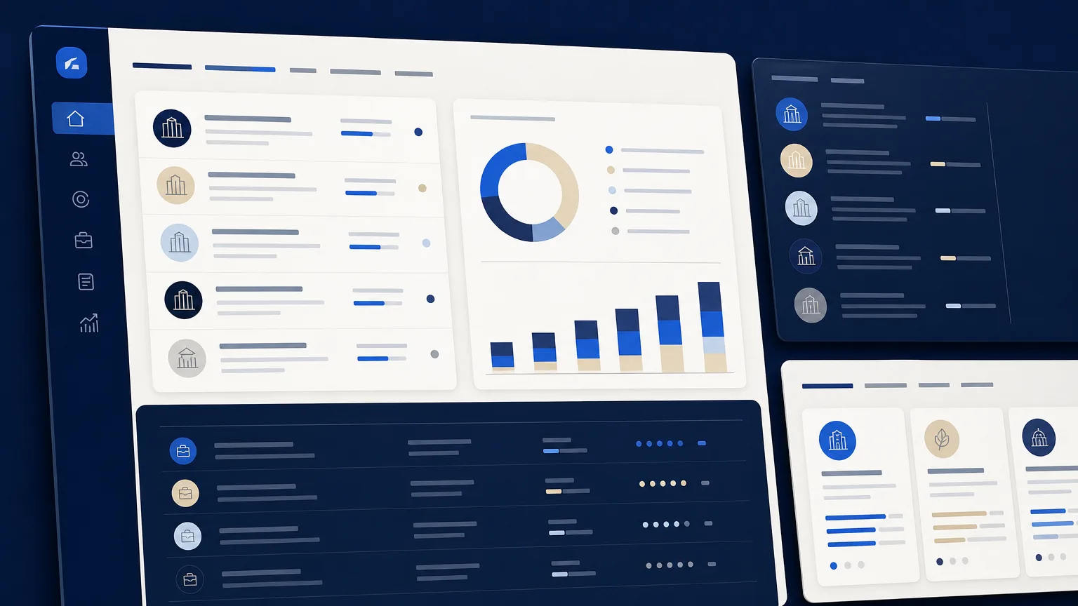 Legal business development intelligence interface illustrating how midsize law firms can identify prospects, strengthen client relationships and compete for new business