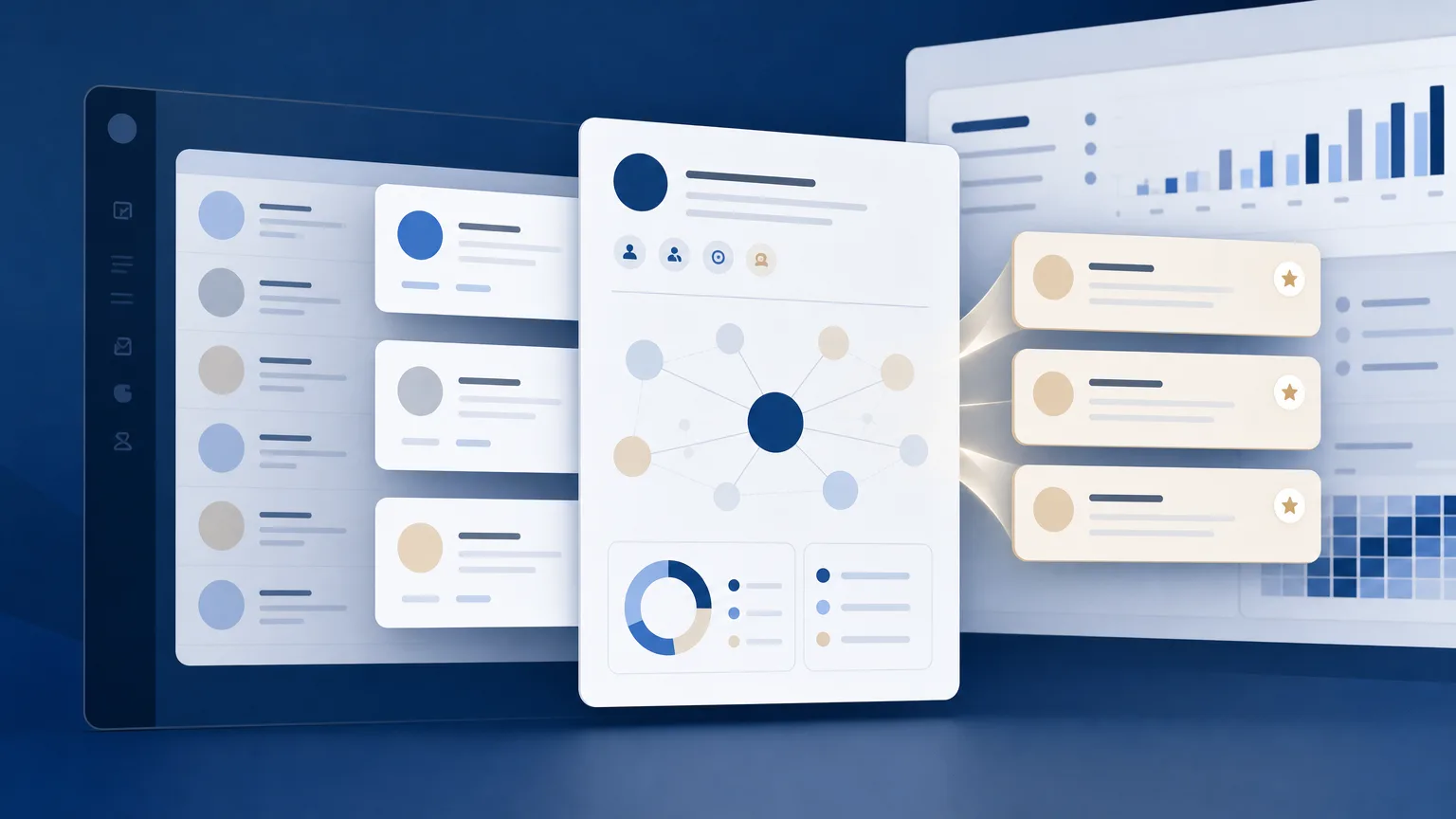 Modern legal technology interface illustrating client relationship intelligence and new business development opportunities for law firms